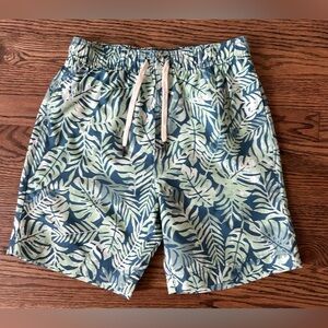 Nordstrom Rack Men’s Swim Trunks Palm Leaves Tropical Blue/Green Size XS NWOT